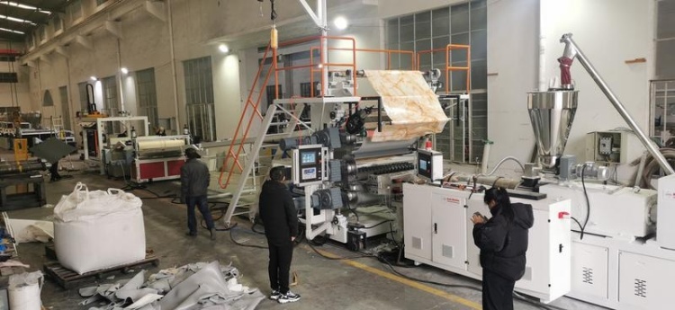 PVC Mermer Sac Makinesi, PVC Mermer Sayfası Yapım Makinesi, PVC Laminat Sac &Uuml;retim Hattı 